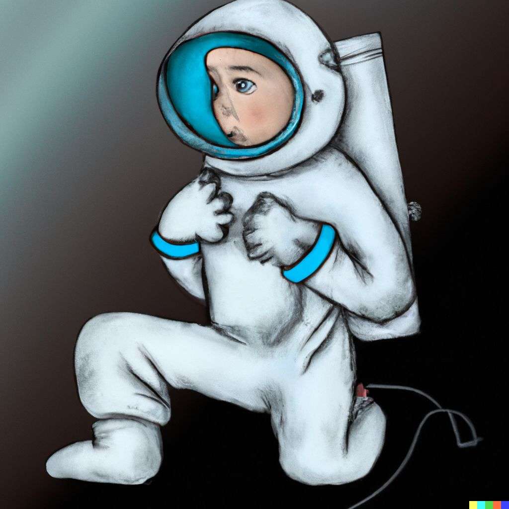 an astronaut, digital art, caricature